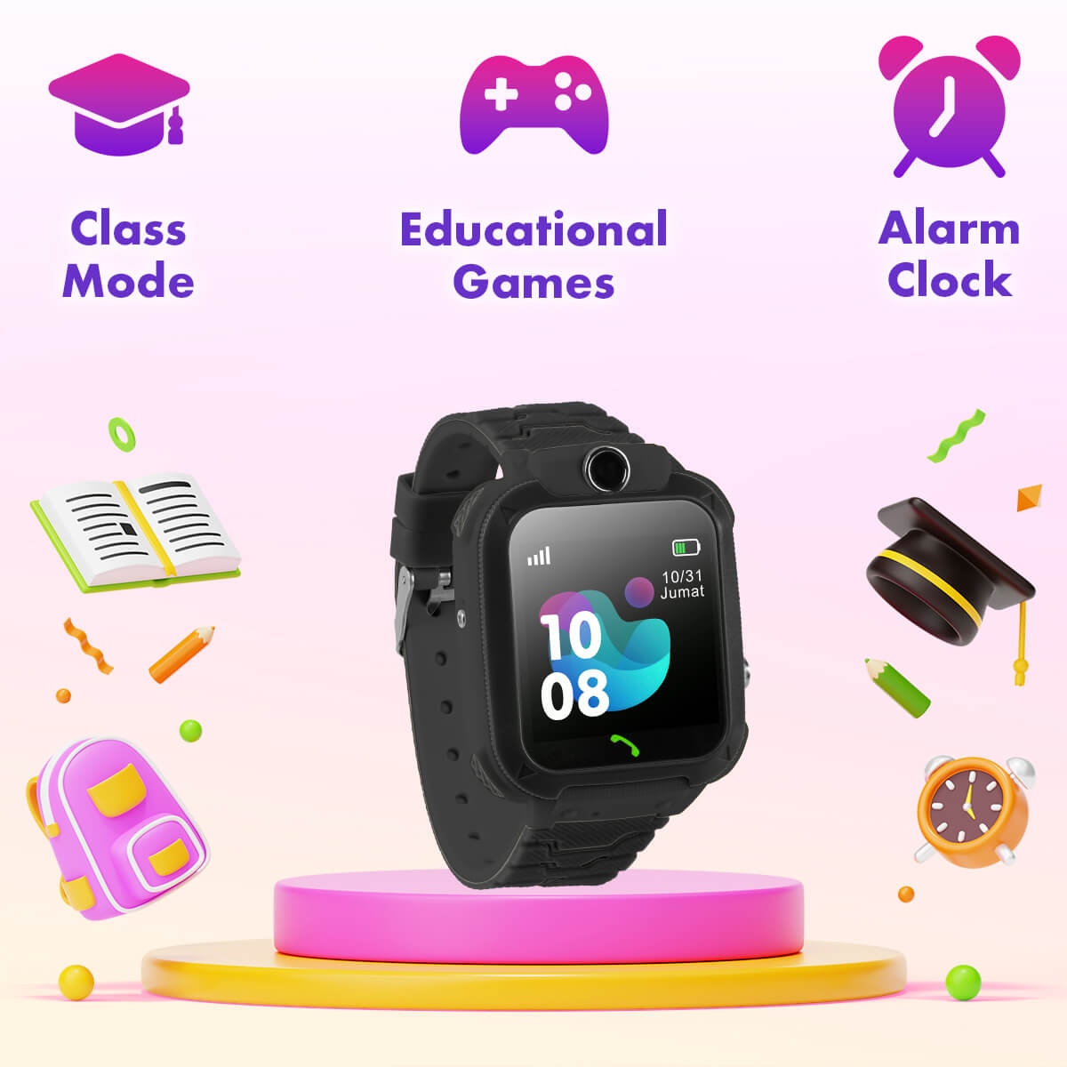 Kids Sonic Pro Smart Watch With Audio Calls, Messages & Games