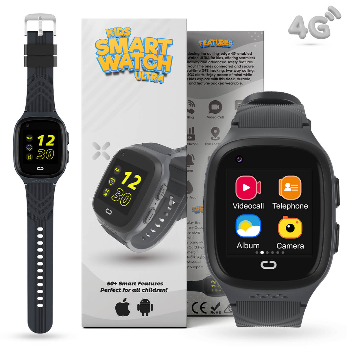 4G Kids Smart Watch ULTRA - AGPS, Video Call, SOS, Games *New Model*