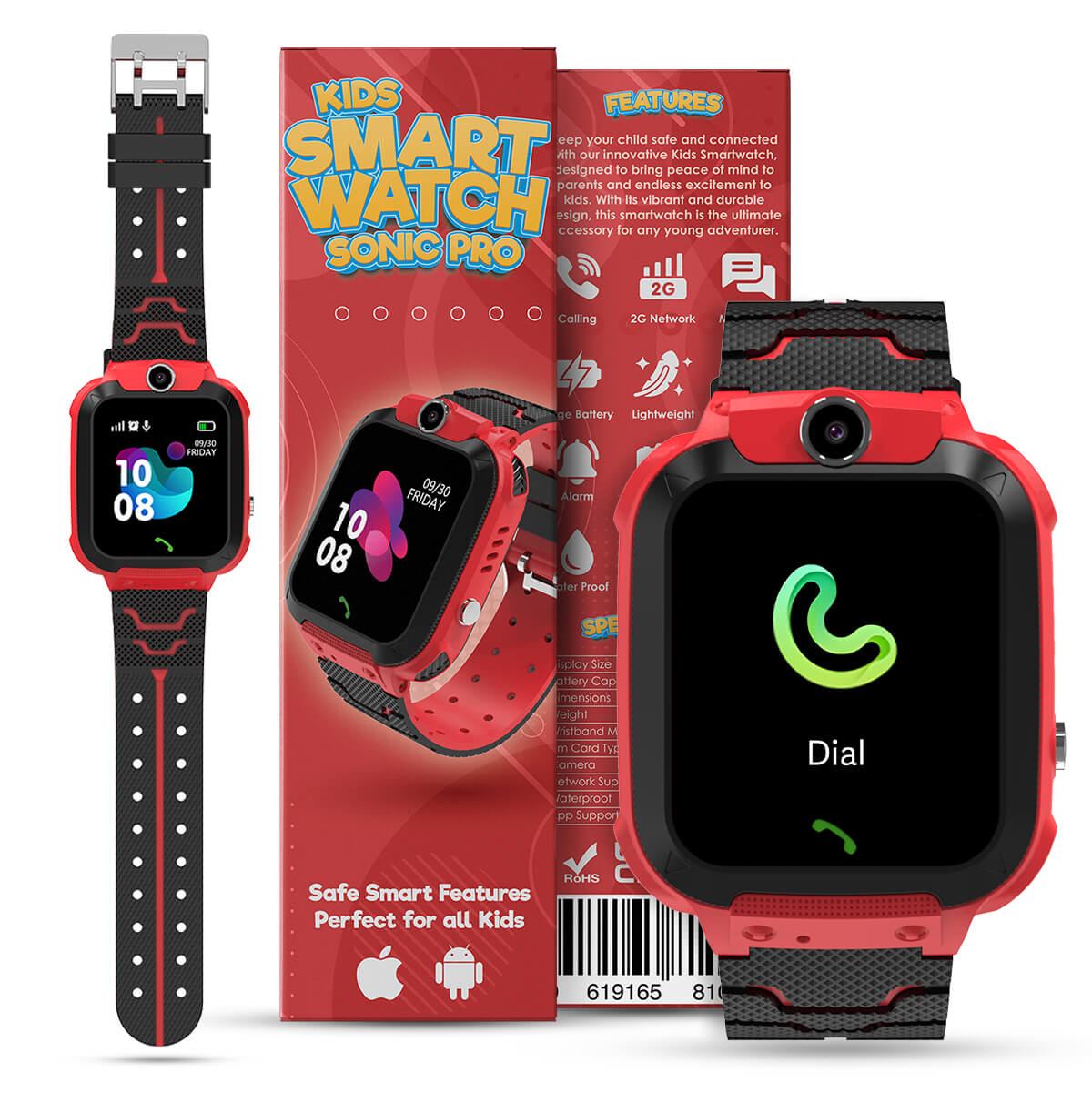 Kids Sonic Pro Smart Watch With Audio Calls, Messages & Games